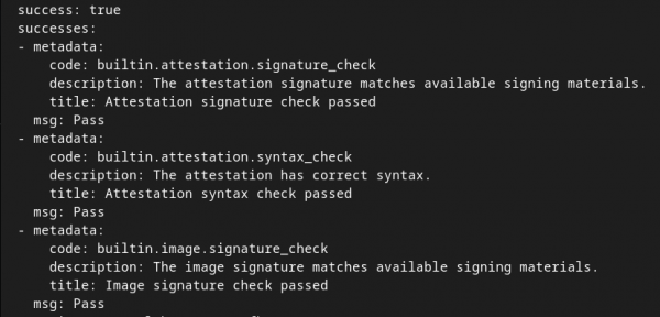 result snippet showing ec validation success