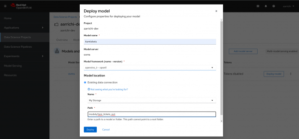 Deploy a new model in OpenVINO server