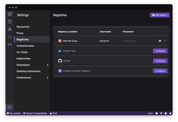 Registering Registries Credentials