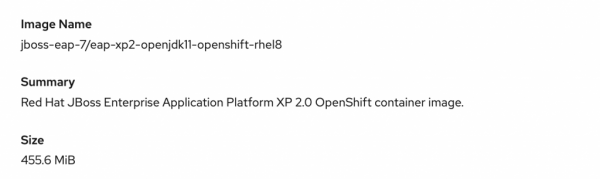 Image size of the Jakarta EE and MicroProfile application.