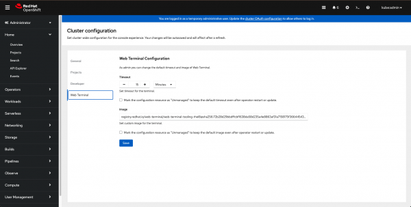 Cluster admin default image and/or timeout period for all cluster users