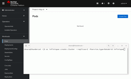 You can control a Data Grid cluster from the command line.