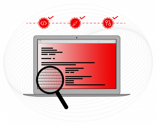 Magnifying glass on computer