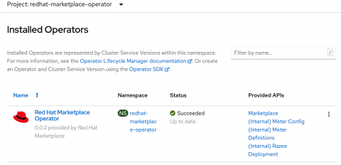 Red Hat Marketplace Operator List